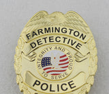 Farmington Detective Police Badge Solid Copper Replica Movie Props With Number 4152