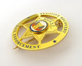 Fugitive Recovery Bail Enforcement Agent US Police Badge Solid Copper Brooch Replica