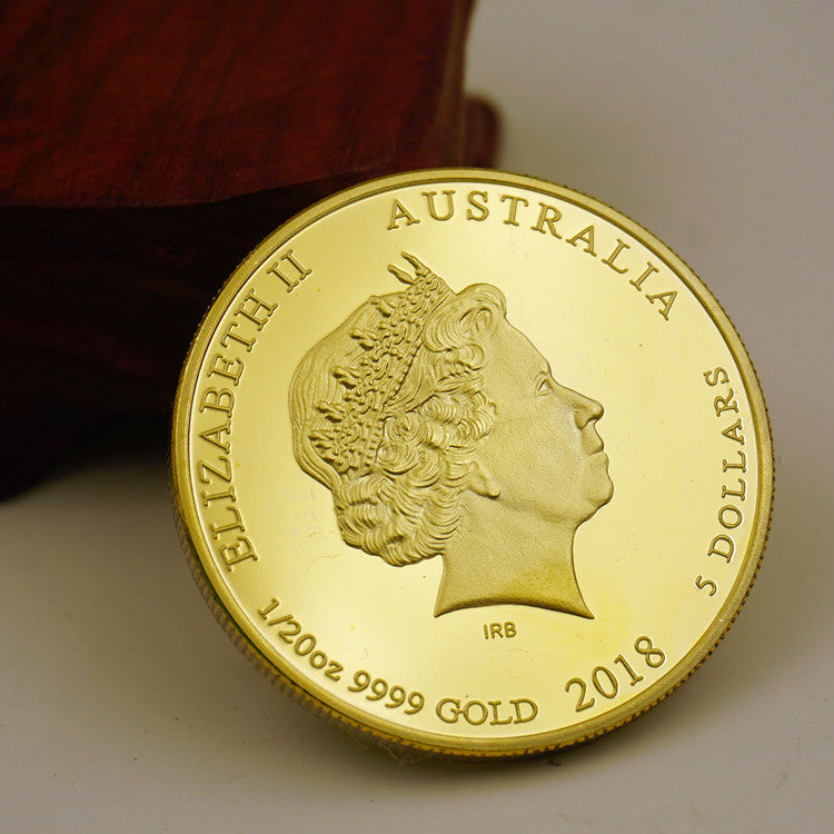 2018 Australia Lunar Zodiac Year Of the Dog 24K Gold Plated Coin
