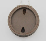 Genuine Leather Cut-out Holder With Chain Belt Clip For Round US MARSHAL & Other Police Badges Brown
