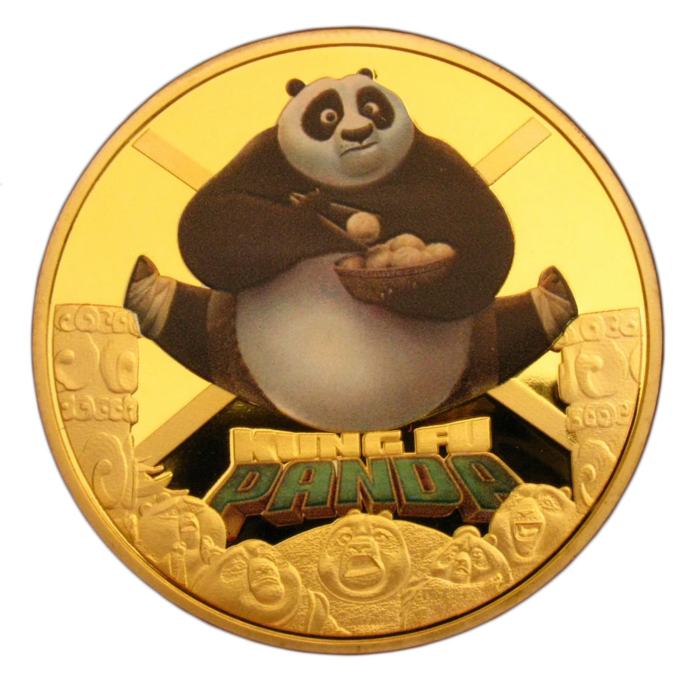 Kung Fu Panda 3 Po Cartoon Movie Colored 24K Gold Plated Coin
