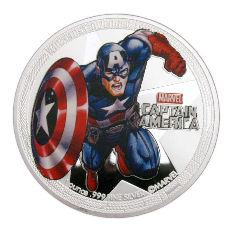 A Set of 5 Pcs The Avengers Superhero Marvel Comics Colored Silver Coins
