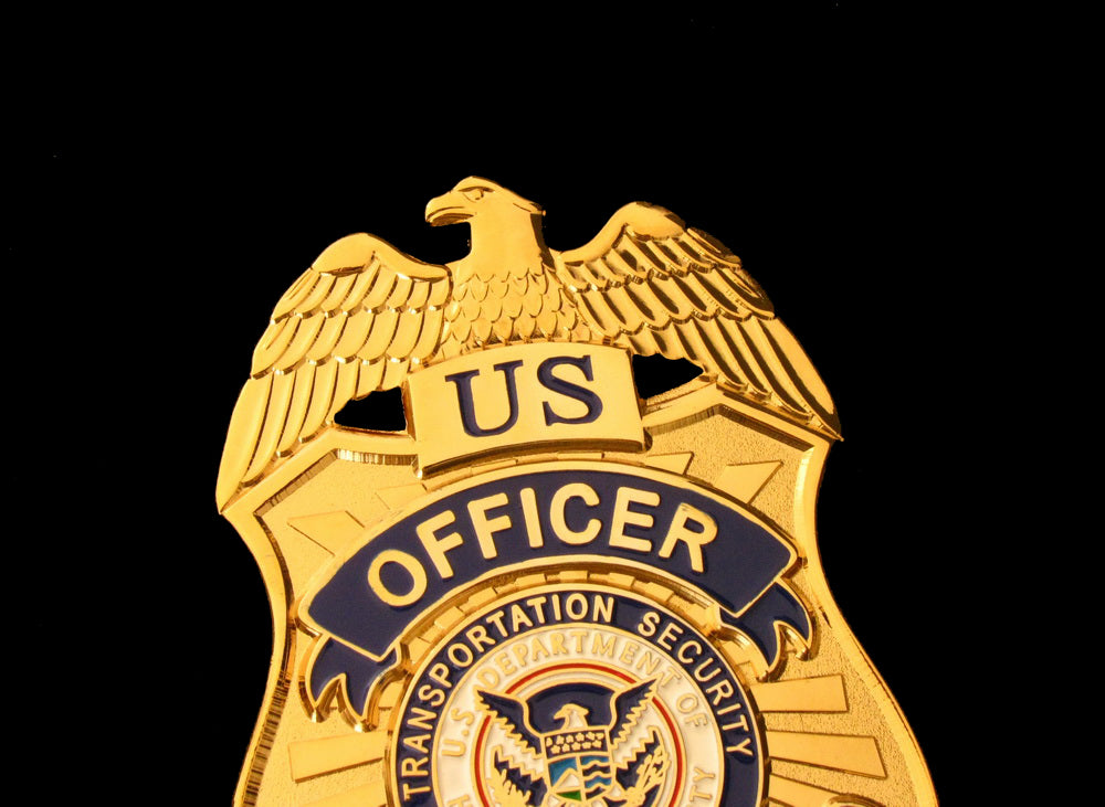 US DHS TSA Officer Badge Solid Copper Replica Movie Props