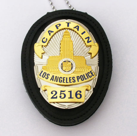 LAPD Los Angeles Polizeikapitänsabzeichen, massives Kupfer, Nachbildung von Film-Requisiten, mit der Nummer 2516