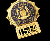 NYPD New York Police Detective Badge Solid Copper Replica Movie Props With No.1514