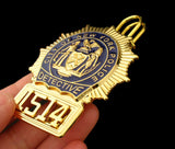 NYPD New York Police Detective Badge Solid Copper Replica Movie Props With No.1514