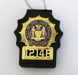 NYPD New York Police Detective Badge Solid Copper Replica Movie Props With No.12148