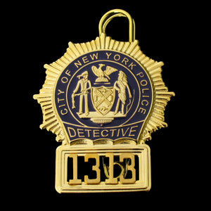 NYPD New York Police Detective Badge Solid Copper Replica Movie Props With No.1313