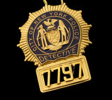 NYPD New York Police Detective Badge Solid Copper Replica Movie Props With No.7797