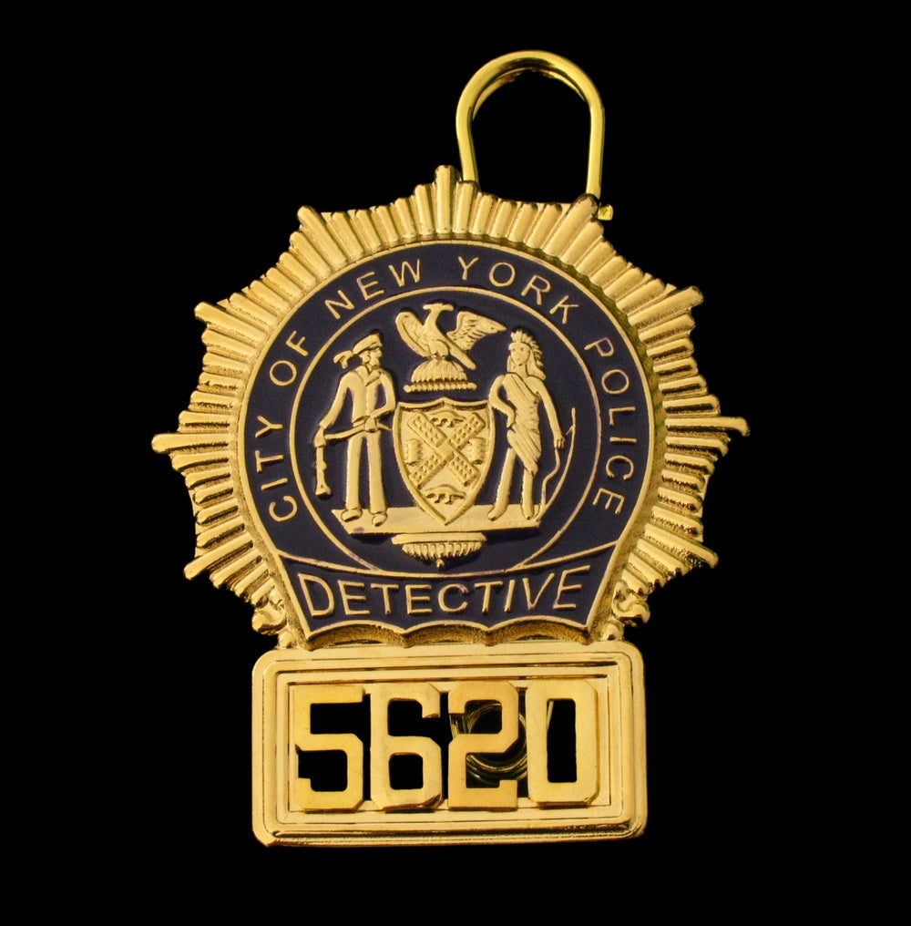 NYPD New York Police Detective Badge Solid Copper Replica Movie Props With  No.5620