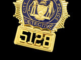 NYPD New York Police Detective Badge Solid Copper Replica Movie Props With No.5128