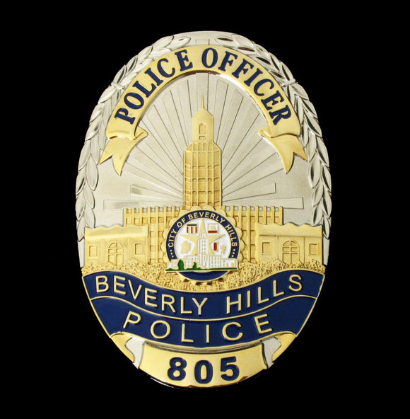 Beverly Hills Police Officer Badge Solid Copper Replica Movie Props With Number 805