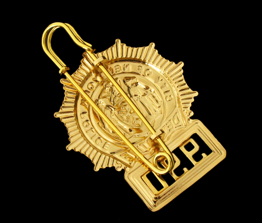 NYPD New York Police Detective Badge Solid Copper Replica Movie Props With No.990