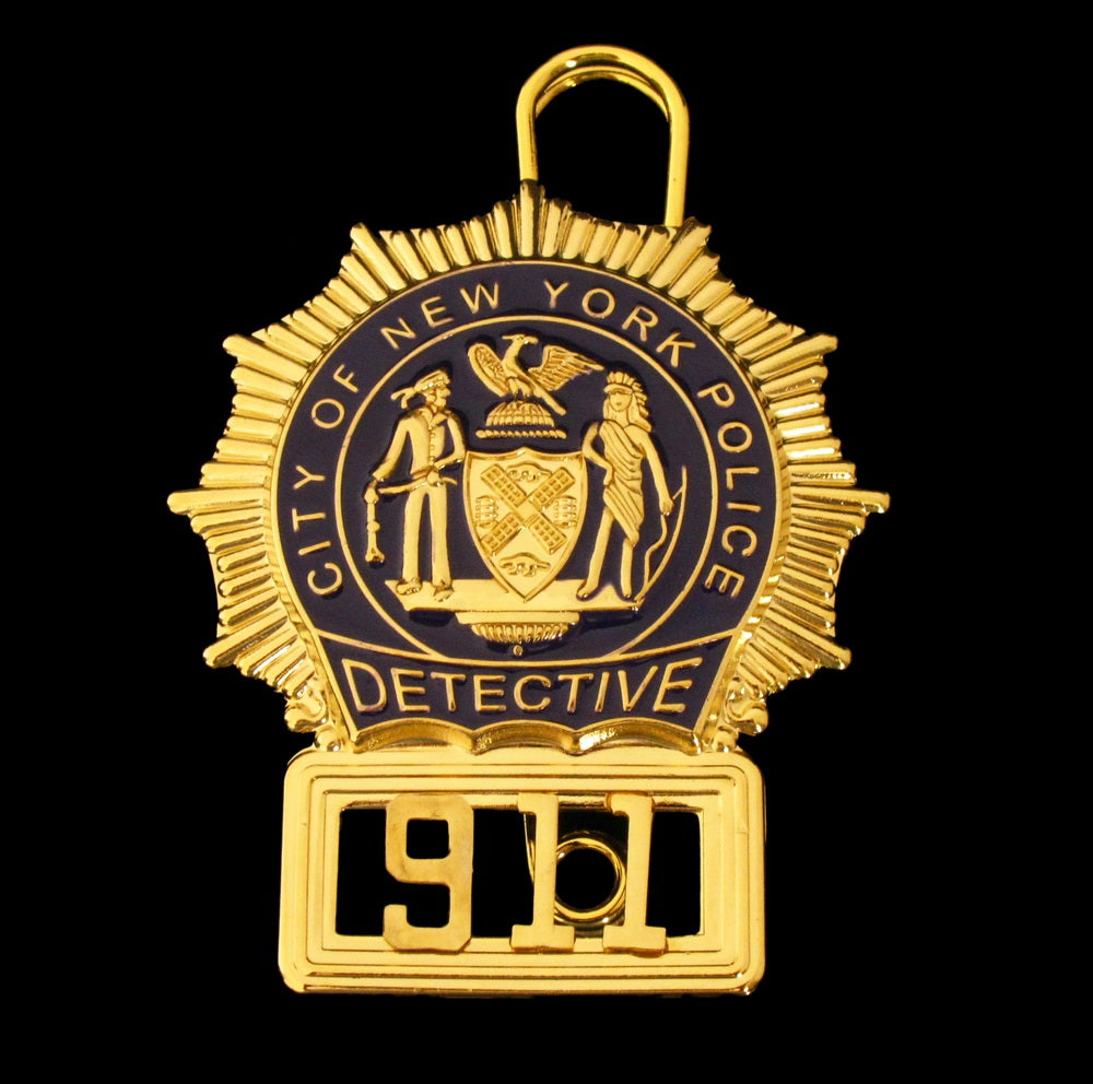 NYPD New York Police Detective Badge Solid Copper Replica Movie Props With No.911