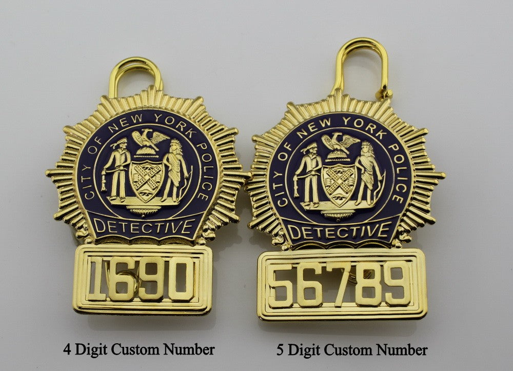 NYPD New York Detective Police Badge Replica Movie Props *5 Digit