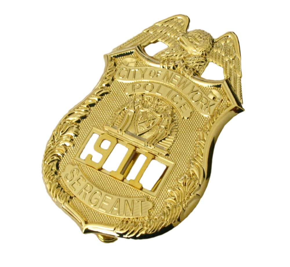 NYPD New York Police Sergeant Badge Replica Movie Props With No.911