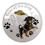 2018 Year of the Dog Lunar Zodiac A Dog Pull a Treasure Car Silver Coin