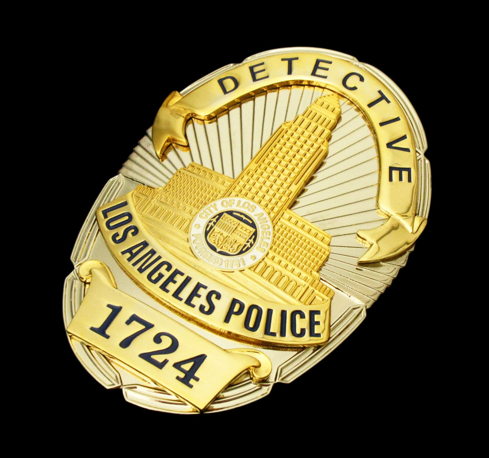LAPD Detective #1724 Los Angeles Police Badge Solid Copper Replica Movie Props