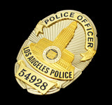 LAPD Police Officer #54928 Los Angeles Police Badge Solid Copper Replica Movie Props