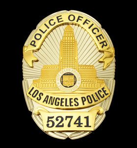 LAPD Police Officer #52741 Los Angeles Police Badge Solid Copper Replica Movie Props