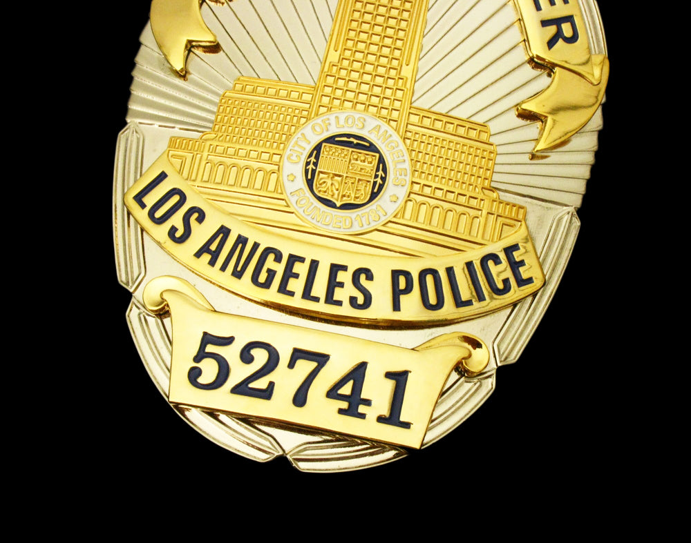 LAPD Police Officer #52741 Los Angeles Police Badge Solid Copper