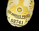 LAPD Police Officer #52741 Los Angeles Police Badge Solid Copper Replica Movie Props
