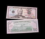 100x $50 Full Print Bills Stack Copy Dollar Movie Prop Money New Style
