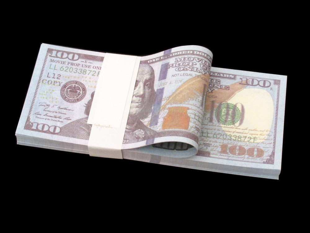 $10,000 Full Print New Series Prop Money Double Sided Bills Stack
