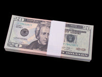 100x $20 COPY MONEY FULL PRINT BILLS STACK MOVIE PROP BANKNOTES