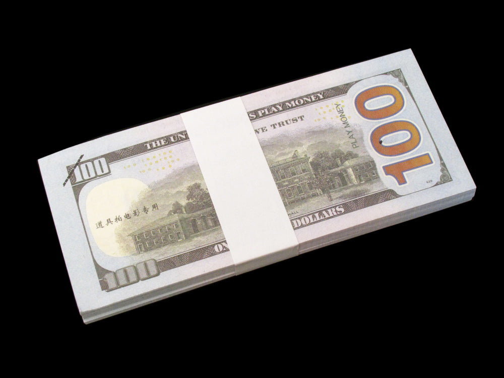 100x $100 PLAY MONEY FULL PRINT BILLS STACK MOVIE PROP BANKNOTES