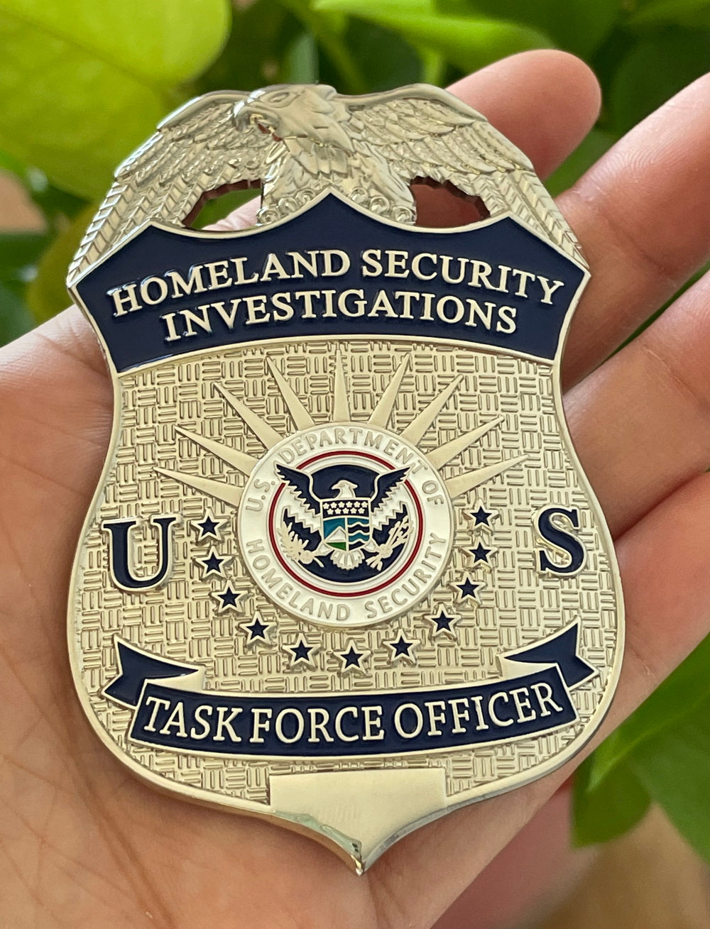 US HSI TFO Task Force Officer Badge Homeland Security Investigations Replica Movie Props Silver