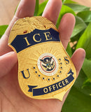 US ICE Officer Badge Solid Copper Replica Movie Props