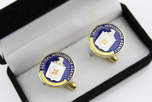 A Pair of US CIA Eagle Badge Men's Shirt Cufflinks with Box