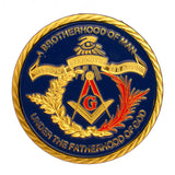 Brotherhood Freemasonry Masonic 24K Gold Plated Commemorative Challenge Coin