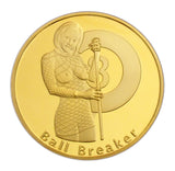 Ball Breaker Rack'em an Smack'em Heads & Tails Good Luck Gold Challenge Coin