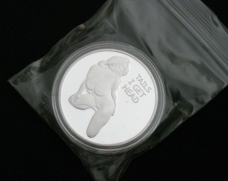 Sexy Girl Lady Heads I Win And Tails You Lose Two Sided Flip Silver Ch Coin Souvenir 1143