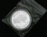 Sexy Girl Lady "Heads I Win & Tails You Lose" Two-sided Flip Silver Challenge Coin