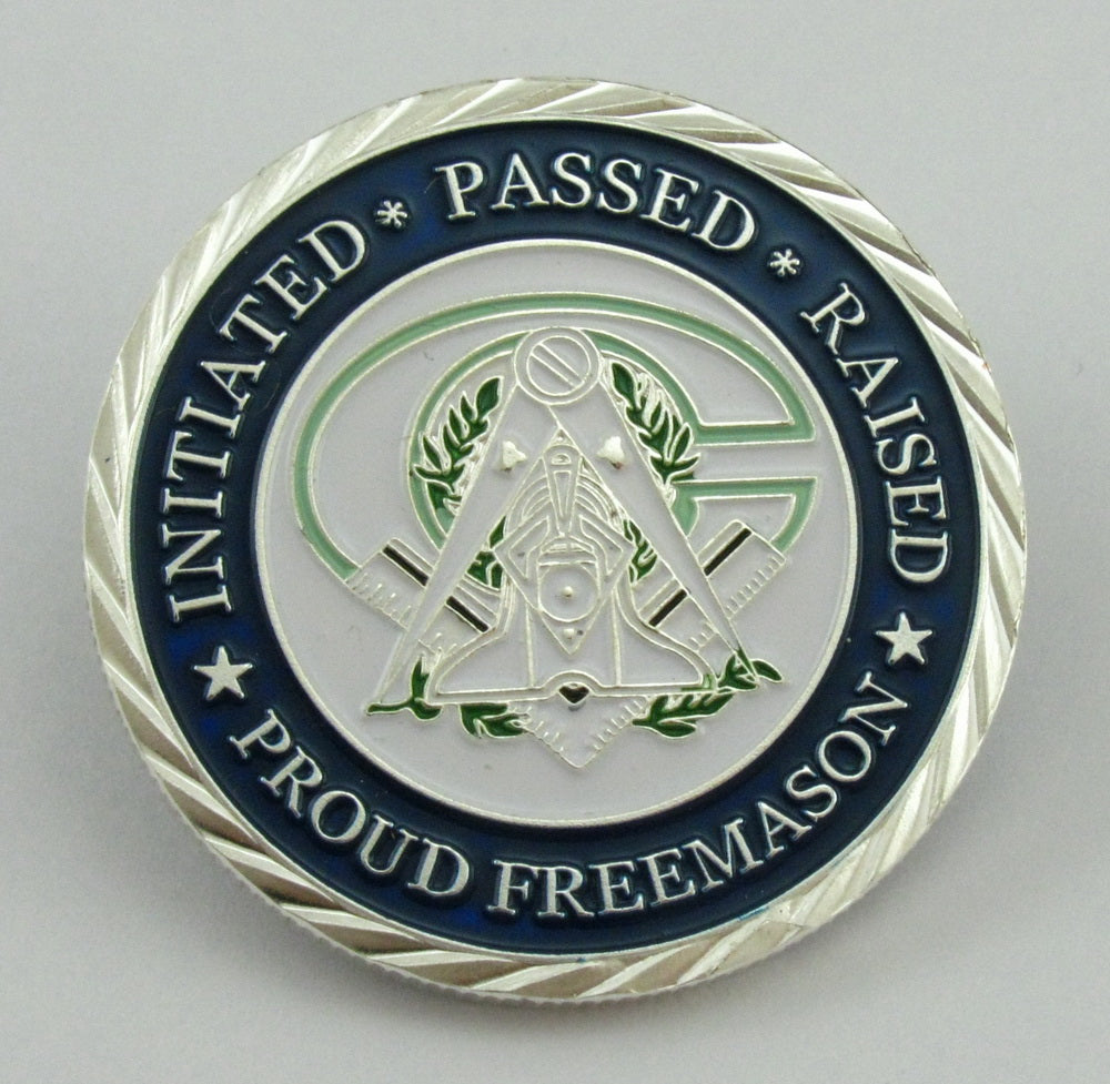 Masonic Freemason Freemasonry Symbol Silver Challenge Coin
