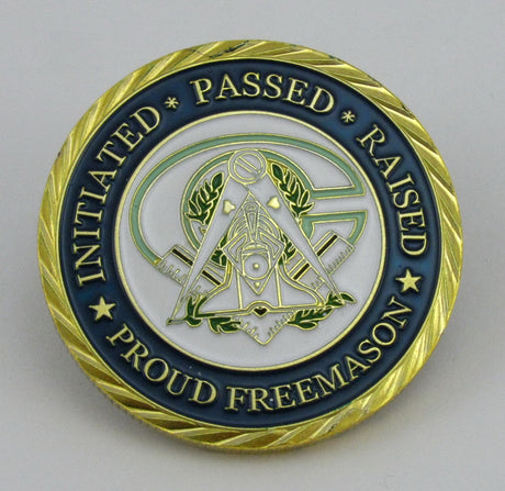 Masonic Freemason Freemasonry Symbol Gold Challenge Coin