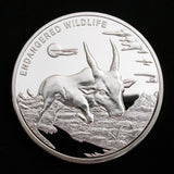 Congo Endangered Wildlife Antelope Silver Coin