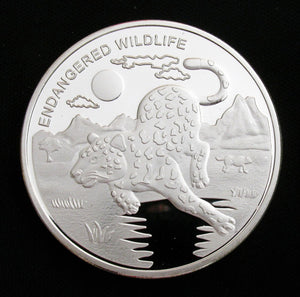 Congo Endangered Wildlife Panther Silver Coin