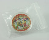 Mickey & Minnie Mouse Merry Christmas Xmas New Year Gift Cartoon Colored Silver Coin