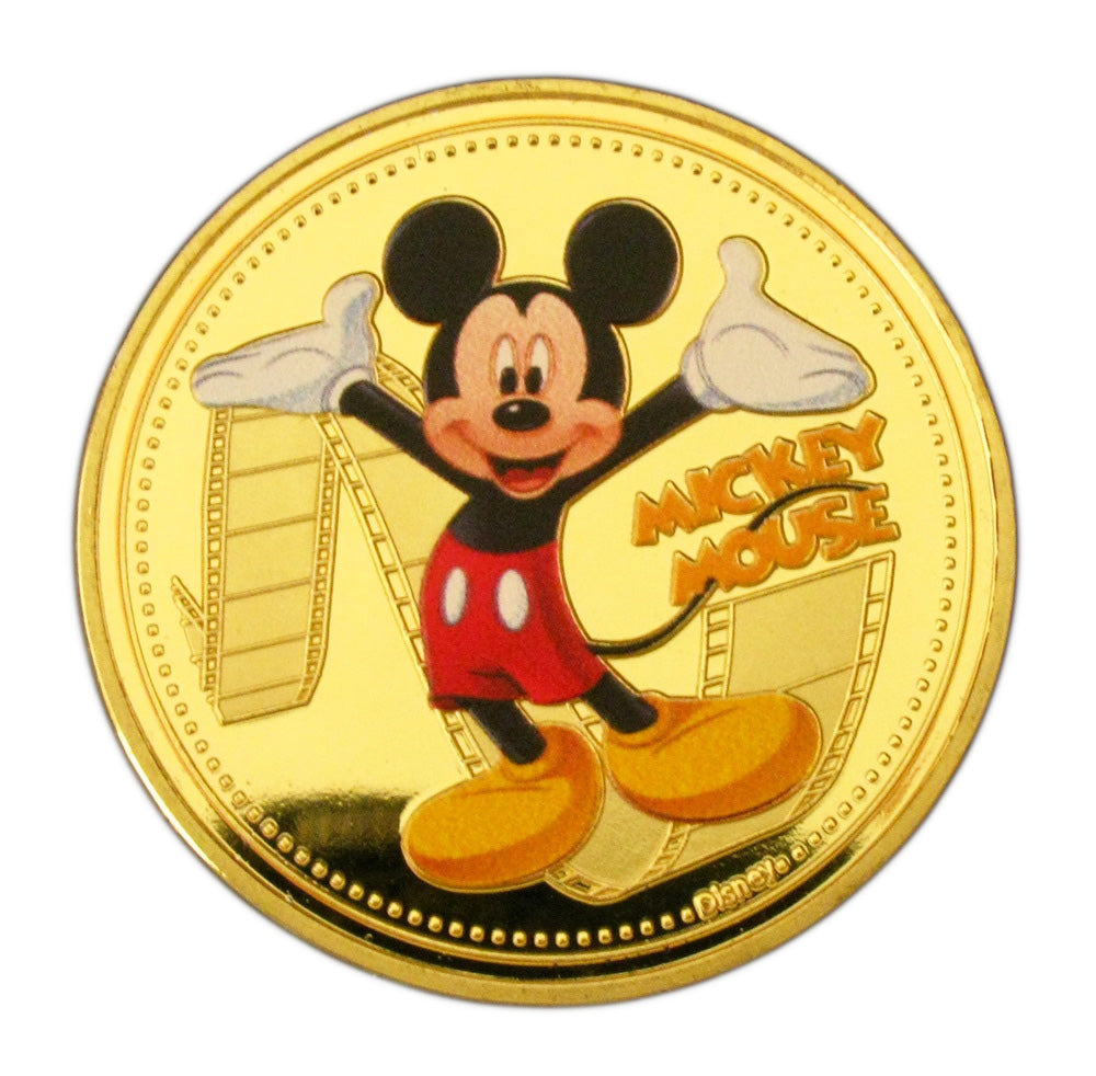 6 Pcs Disney Mickey Mouse & His Friends Cartoon Colored 24K Gold Plated  Coins Set