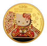 A Pair of Japan Anime Cartoon Kimono Hello Kitty 40th Anniversary Commemorative Coins