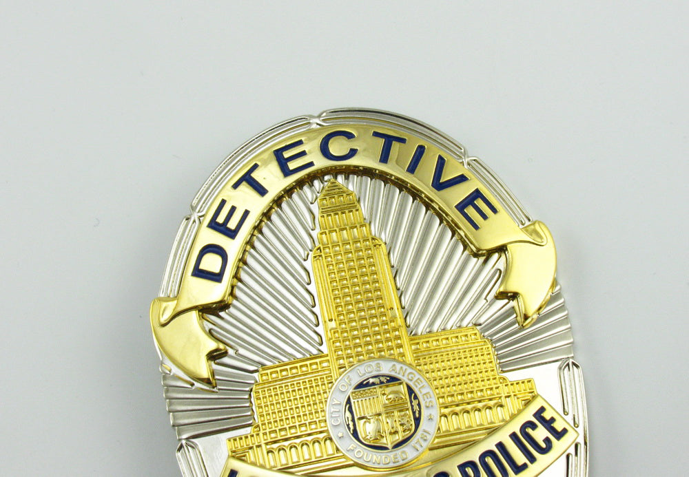 LAPD Los Angeles Police Detective Badge Solid Copper Replica Movie Props With Number 2526