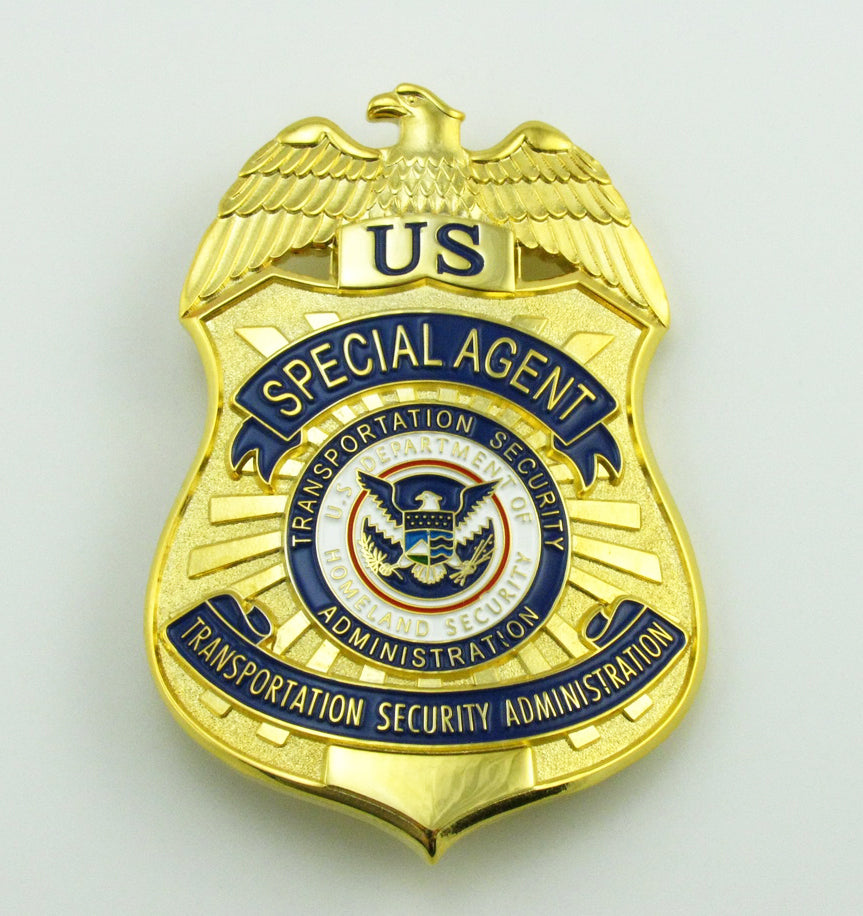 Badge d'agent spécial US TSA, réplique en cuivre massif, accessoires de film