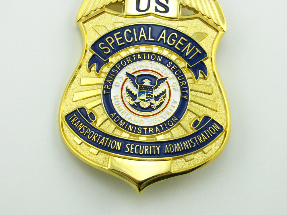 Badge d'agent spécial US TSA, réplique en cuivre massif, accessoires de film