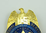 US Marshal Service Eagle Badge Solid Copper Replica Movie Props