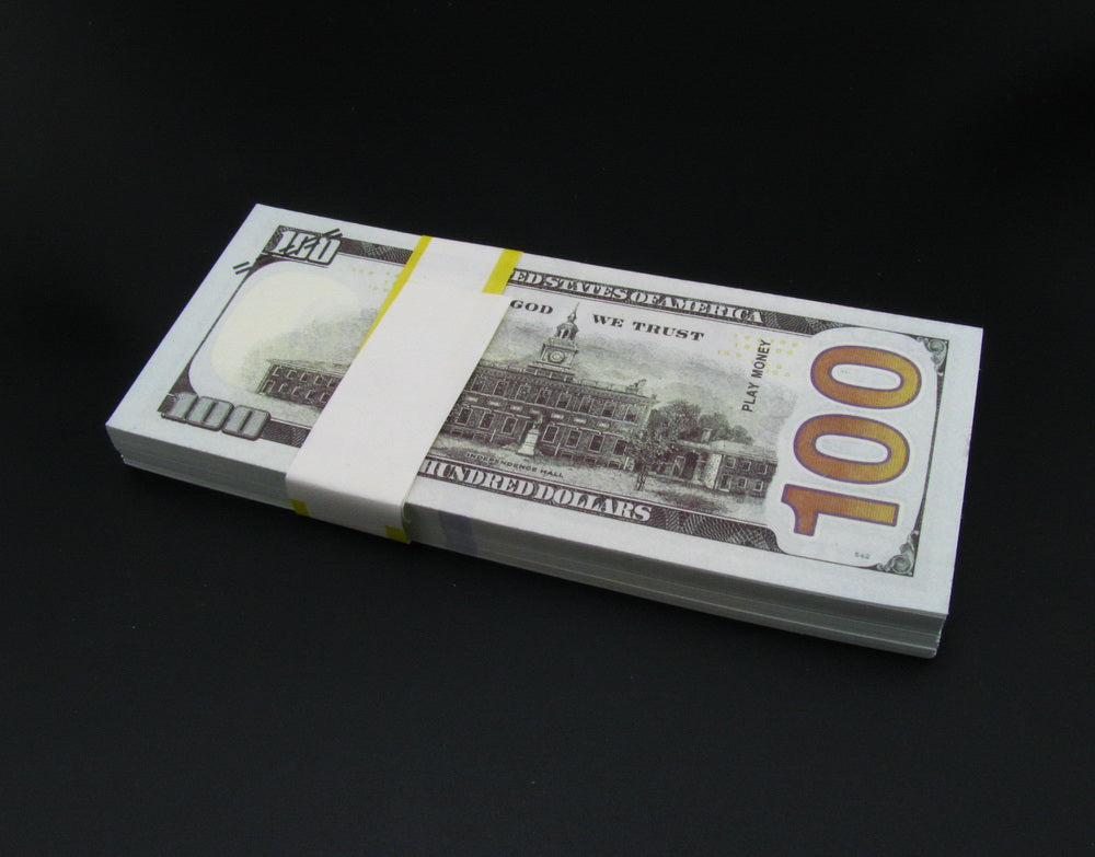 10 Stacks of $100 Dollars Full Print Prop Money New Style Play Money Banknotes