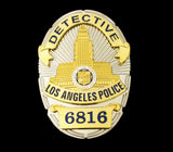 LAPD Detective Los Angeles Police Badge Solid Copper Replica Movie Props With Number 6816